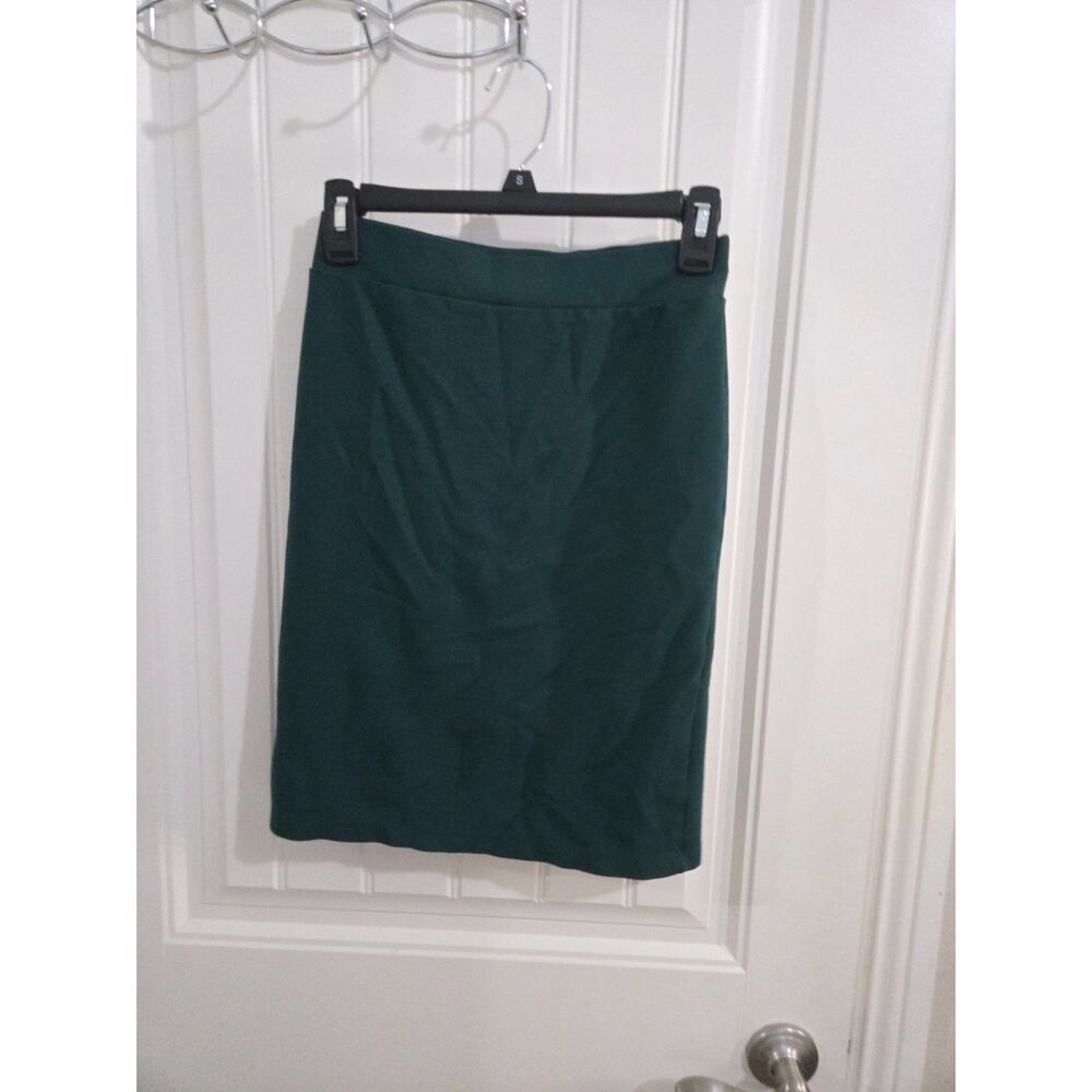 Charlotte Russe Womens Small Green Pencil Skirt Stretch Knee Length Career